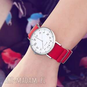 handmade zegarki zegarek - kanji czerwony, nylonowy