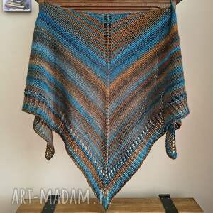 RĘCZNIE NA DRUTACH - Z miedzią - miła, lekka chusta z wełną