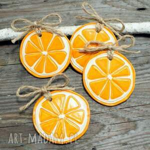 ręcznie robione pomysł na prezent plastry pomarańczy - zestaw zawieszek