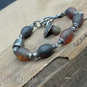 Bursztyn XXL, unisex bransoletka, dla niego