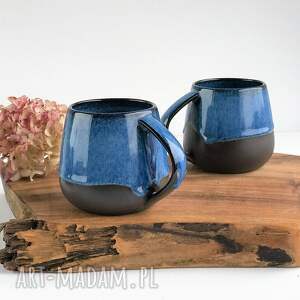 handmade ceramika zestaw dla dwojga - 2 x kubek ceramiczny borówka