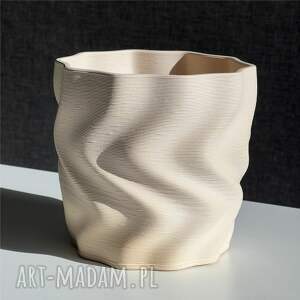 ręcznie robione dekoracje ceramiczna doniczka druk 3d | kolor naturalny