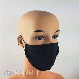 megaczarna duża maska wygodna z regulatorami, maseczka wielorazowa, czarna