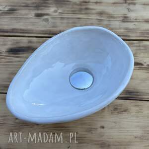 Biała mini umywalka ceramiczna ręcznie robiona