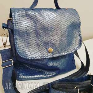 handmade plecak/torebka 2w1 niebieski szron