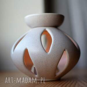 kominek do wosku ceramiczny kremowy, aromaterapia