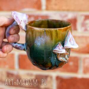 Prezent Handmade Kubek z grzybkami | Psychodelki Moss Brown | ok 420