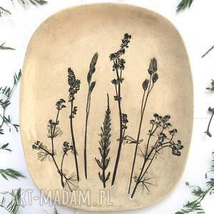 ręcznie zrobione ceramika roślinny owalny talerz