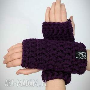 Prezent 43 - CIEMNY FIOLET, bez palców, ciepłe rękawiczki