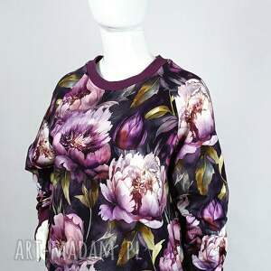 Bluza damska NURI FIOLETOWE PIWONIE