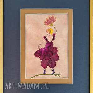 Flamenco - obraz z suszonych kwiatów 30x40 cm