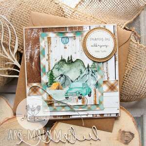 kartka z podróżą w tle, w kopercie - mrufru scrapbooking