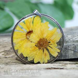 handmade naszyjniki naszyjnik z suszonym kwiatem w żywicy z347