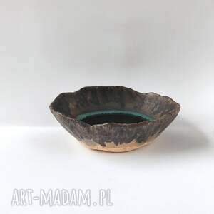handmade ceramika ceramiczna miseczka ze szklanym dnem