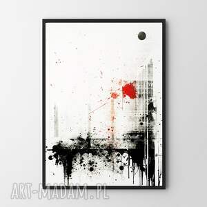plakat minimalistyczna abstrakcja - format A4, black and white