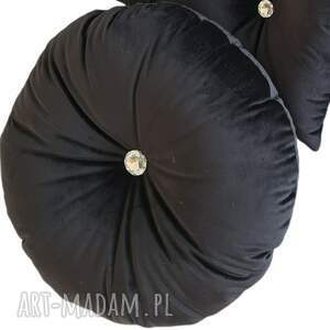handmade poduszki poduszka dekoracyjna glamour okrągła welur czarny