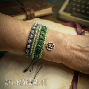 Prezent Ręcznie Robiony Zestaw 4 Bransoletek Boho z Literą B