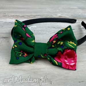 handmade ozdoby do włosów opaska z kokardką dla dziewczynki