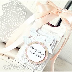 scrapbooking kartki pudełeczko ślubne - podarunek pieniężny kartka