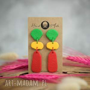 Kolczyki Tamara Rasta - wiszące handmade z glinki polimerowej (6 cm)