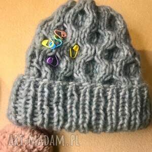 sweter oversize czapka handmade drutach