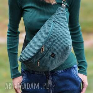 zielona welurowa nerka xxl mini plecak nerkoplecak na prezent, jesień