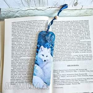 stworki we wzorki zakładka do książki - zimowa opowieść lis, królik, zima