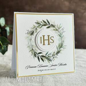 eleganckie zaproszenia komunijne, wzór 73c pierwsza komunia