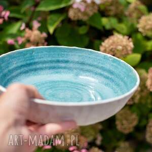 ręcznie robione ceramika misa | buddha bowl | kamienny turkus | śr 28cm