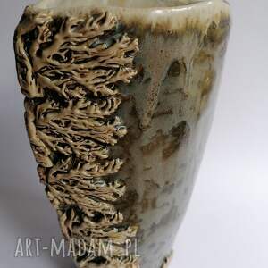 duży wazon w szuwarach, ceramika rękodzieło gliny, dekoracja wnętrza
