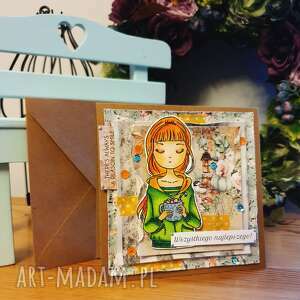 scrapbooking kartki kartka kolorach jesieni stempel, urodziny imieniny