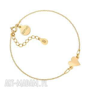Złota z małym serduszkiem, bransoletka, pozłacane, serce