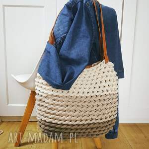 torba ze sznurka bawełnianego na ramię boho weave bag do swetra