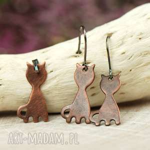 kotki - komplet biżuterii z miedzi c648 - Komplety