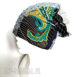 czapka damska kolorowa orientalna wiosenna handmade boho etno, chemo
