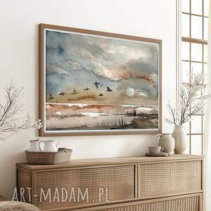 Pejzaż. Plakat w formacie 50x70cm, akwarela, obraz, ilustracja