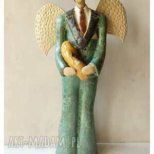 handmade ceramika bosy anioł chrzestny