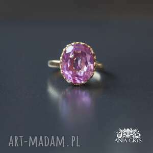 anna grys pink paradise, topaz pierścionek, pozłacany aniagrys glamour