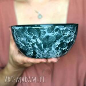 handmade ceramika miska ceramiczna zielony marmurek 500ml prezent do domu kuchni jadalni