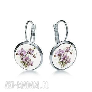 kolczyki wiszące storczyk kwiatowe, ręcznie robione, idealne na prezent