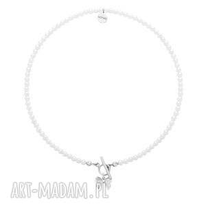 handmade naszyjniki srebrny naszyjnik z białych pereł swarovski® crystal