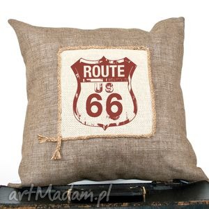 handmade poduszki poduszka route 66 na jucie