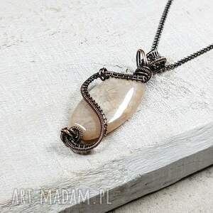 święta, wisiorki fossil m294 wire wrapping, rękodzieło miedź