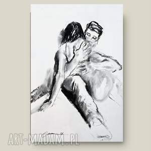 Give me Hug - obraz z węgla 34x50 do sypialni