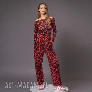 julietta solar tropic - bluzka z odsłoniętymi ramionami efektowna, panterka