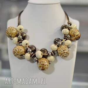 NASZYJNIK FEBOO AFRICA, z ceramiką, na rzemieniach