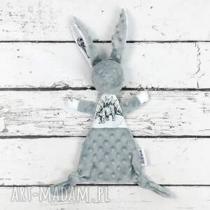 ręcznie zrobione maskotki luluś królik - dla niemowląt monochrome