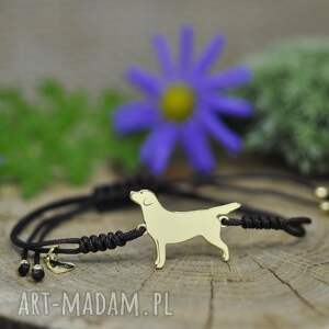 handmade labrador retriever - bransoletka z psem - srebro pozłacane 925