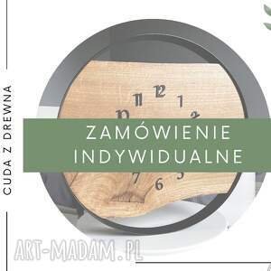 handmade zegary zamówienie indywidualne - zegar loft w stalowej obręczy, 50 cm, dębowa