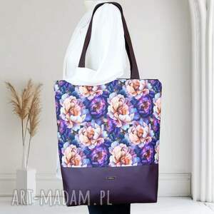 shopper na zakupy pojemna torba w kwiaty